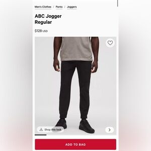 Men’s Lululemon ABC Jogger Size Small (New Without Tags)